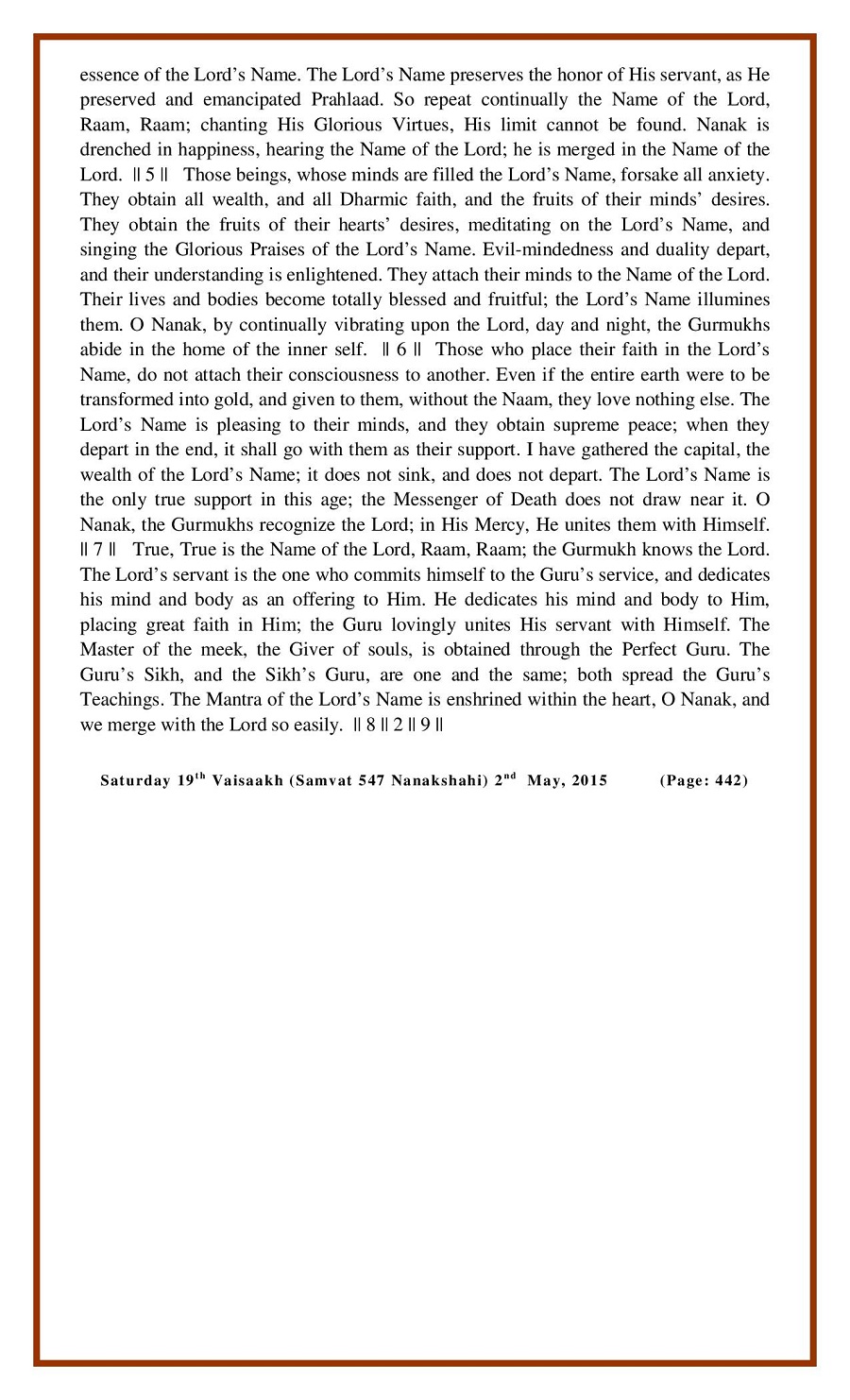 Daily Hukamnama Sri Darbar Sahib May 2, 2015 - Page 4