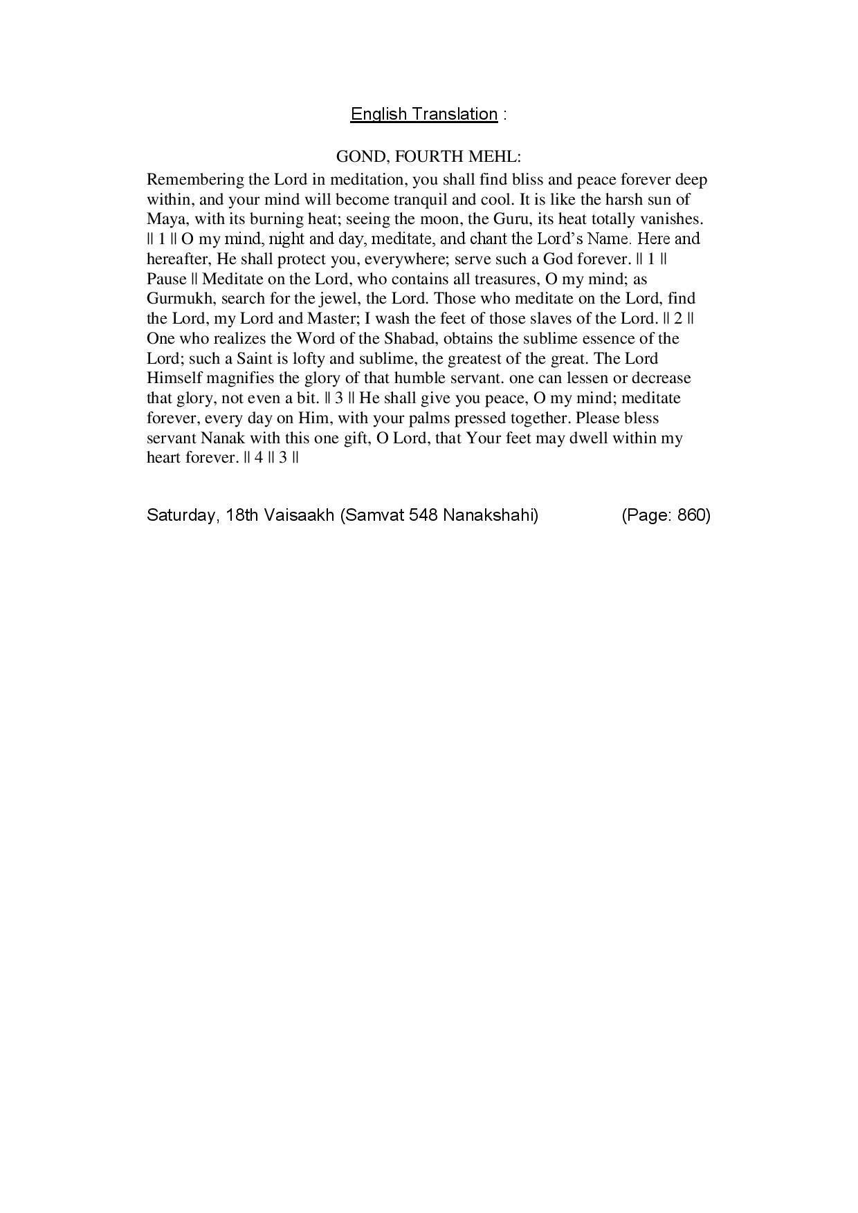 Daily Hukamnama Sri Darbar Sahib April 30, 2016 - Page 2